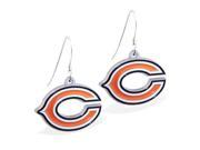 MsPiercing Sterling Silver Earrings with offical licensed NFL charm Chicago Bears