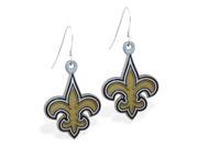 MsPiercing Sterling Silver Earrings with offical licensed NFL charm New Orleans Saints