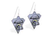 MsPiercing Sterling Silver Earrings with offical licensed NFL charm St. Louis Rams
