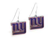 MsPiercing Sterling Silver Earrings with offical licensed NFL charm New York Giants