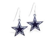 MsPiercing Sterling Silver Earrings with offical licensed NFL charm Dallas Cowboys