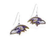 MsPiercing Sterling Silver Earrings with offical licensed NFL charm Baltimore Ravens