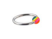Captive bead ring with rainbow ball 14 ga Diameter ball size 5 8 16mm with 1 4 6mm ball s
