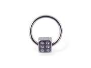Captive bead ring with dice ball 16 ga Diameter 3 8 10mm
