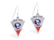 MsPiercing Sterling Silver Earrings with offical licensed NFL charm New York Giants