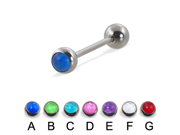 Straight barbell with hologram balls 16 ga Length 1 4 6mm Color blue A