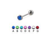 Straight barbell with hologram balls 16 ga Length 5 16 8mm Color blue A