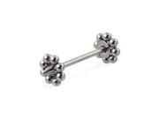 Long barbell industrial barbell with flower cones 16 ga Length 7 16 11mm