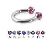 Tiffany ball circular barbell 12 ga Diameter 1 2 13mm Ball size 1 4 6mm Color amethyst A