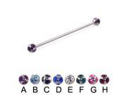 Tiffany ball long barbell industrial barbell 14 ga Length 1 1 4 32mm Ball size 1 4 6mm Color emerald F