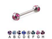 Tiffany ball straight barbell 14 ga Length 3 8 10mm Ball size 1 4 6mm Color red H