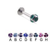 Tiffany ball labret 14 ga Length 7 16 11mm Ball size 1 4 6mm Color AB NOT YET PICTURED