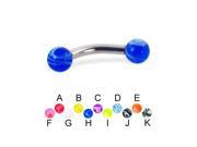 Marble ball curved barbell 10 ga Length 1 2 13mm Ball size 3 16 5mm Color red A