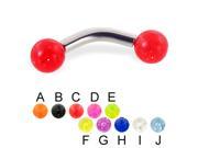 Glitter ball curved barbell 10 ga Length 1 2 13mm Ball size 3 16 5mm Color orange A