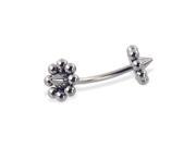 Flower cone curved barbell 16 ga Length 3 4 19mm