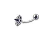 Ball and flower cone curved barbell 16 ga Length 5 16 8mm Ball size 1 8 3mm