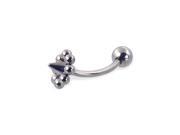 Ball and flower cone curved barbell 16 ga Length 9 16 14mm Ball size 1 8 3mm