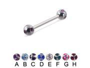 Tiffany ball straight barbell 16 ga Length 7 8 22mm Ball size 5 32 4mm Color clear E