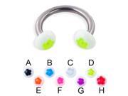 Flower half ball circular barbell, 12 ga,Diameter:3/4 Flower half ball circular barbell, 12 ga,Diameter:3/4