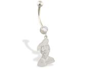 14K White Gold Disney s Donald Duck belly button ring