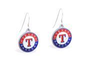 MsPiercing Sterling Silver Earring with offical licensed MLB charms Texas Rangers