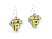 MsPiercing Sterling Silver Earring with offical licensed MLB charms Pittsburgh Pirates