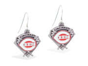MsPiercing Sterling Silver Earring with offical licensed MLB charms Cincinnati Reds