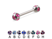 Tiffany ball straight barbell 14 ga Length 5 8 16mm Ball size 3 16 5mm Color blue D