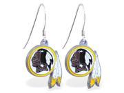 MsPiercing Sterling Silver Earring with offical licensed NFL charm Washington Redskins