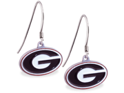 MsPiercing Sterling Silver Earring with offical licensed NCAA charm University of Georgia Bulldogs