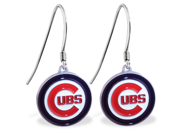 MsPiercing Sterling Silver Earring with offical licensed MLB charm Chicago Cubs
