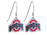 MsPiercing Sterling Silver Earringwith offical licensed NCAA charm Ohio State Buckeyes