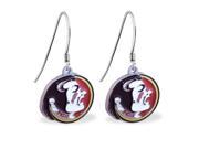 MsPiercing Sterling Silver Earring with offical licensed NCAA charm Florida State Seminoles
