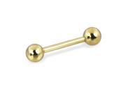 14K real yellow gold straight barbell