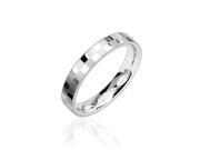 316L Stainless Steel Checker Engraved Ring Ring Size 9