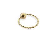 14K Gold Twisted Captive Bead Ring 20 Ga Diameter Ball 5 16 8mm with 1 8 3mm ball