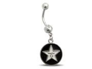 Belly Ring with dangling black hollywood star