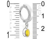 Sterling Silver Tummytoys Belly Sleeper Ring with Bezel Set Citrine Genuine Oval 14 ga