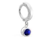 Sterling Silver Tummytoys Belly Sleeper Ring with 5mm Bezel Set Sapphire Imitation 14 ga
