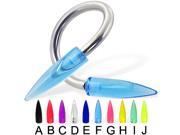 Acrylic spike spiral barbell, 12 ga,Diameter:1/2 Acrylic spike spiral barbell, 12 ga,Diameter:1/2