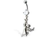 Christmas angel belly button ring