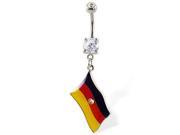 Belly ring with dangling German flag