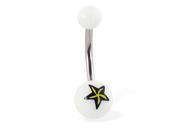 Nautical star logo belly ring Color yellow
