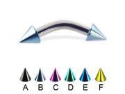 Colored cone curved barbell 10 ga Length 7 16 11mm Color black A