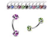 Tiffany ball curved barbell 16 ga Length 9 16 14mm Ball size 5 32 4mm Color amethyst
