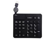 Silicone Flexible USB 32 Keys Extended Numeric Keypad w Retractable Wired Cable