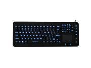 Waterproof Silicone Full Size LED Backlit Keyboard JH IKB98BL w Touchpad
