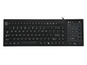 Waterproof Silicone Backlit Keyboard w 2 in 1 Trackpad Number keypad IKB700BL