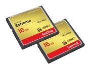 SanDisk 16GB Extreme Compact Flash Card 2 Pack 120MB s