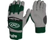 Rawlings Youth Workhorse 950 Series Batting Gloves Medium Dark Green